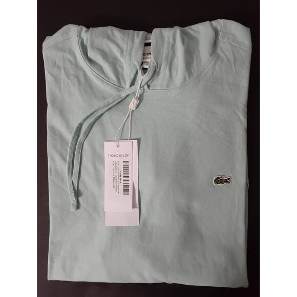 Lacoste Men's Contemporary Long Sleeve Hoodie Jersey T-Shirt Pastille Mint M - Picture 2 of 2